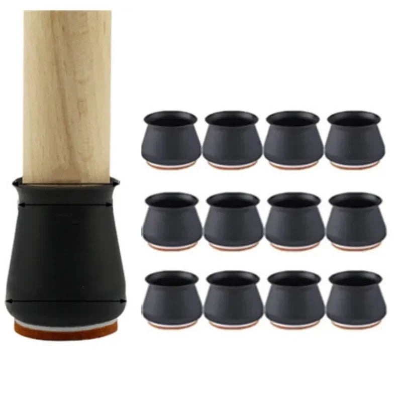 Protetor de Pés de Cadeira e Mesa em Silicone com Feltro Antiderrapante Lavielle
