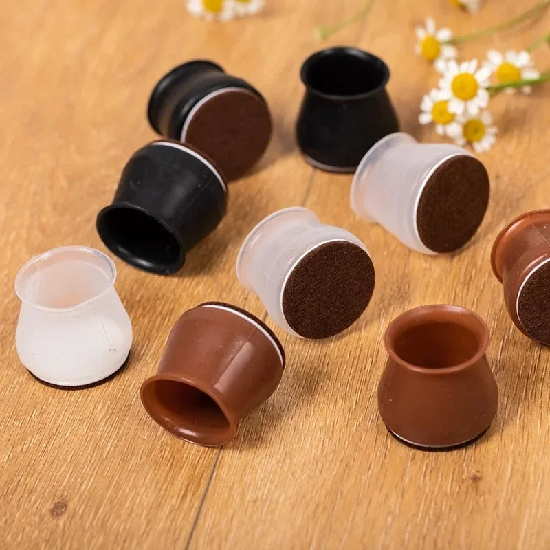 Protetor de Pés de Cadeira e Mesa em Silicone com Feltro Antiderrapante Lavielle