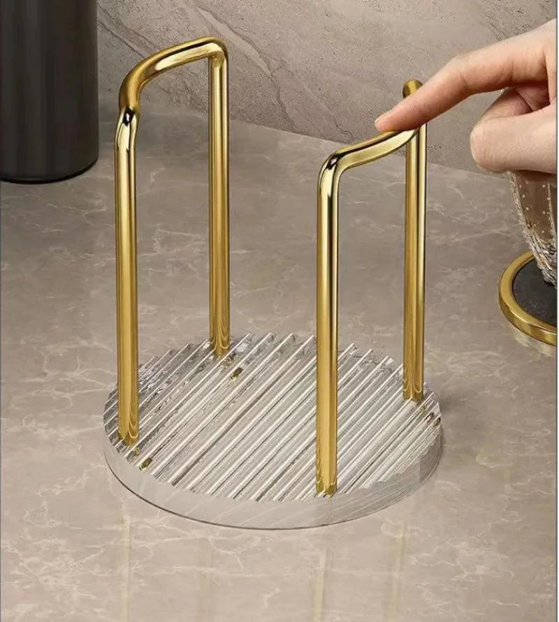 Suporte Organizador de Copos Descartáveis em Aço Inox e Acrílico Lavielle