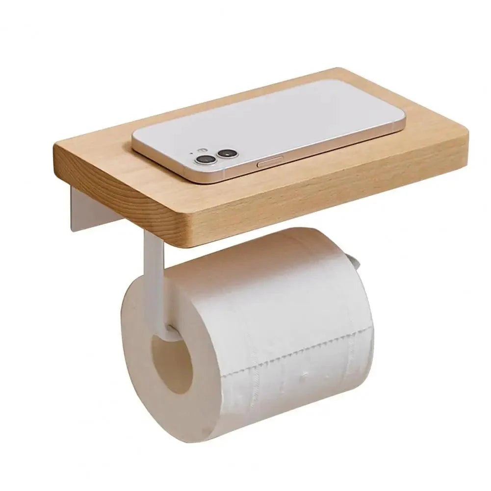 Suporte Para Papel Higiênico De Madeira Premium