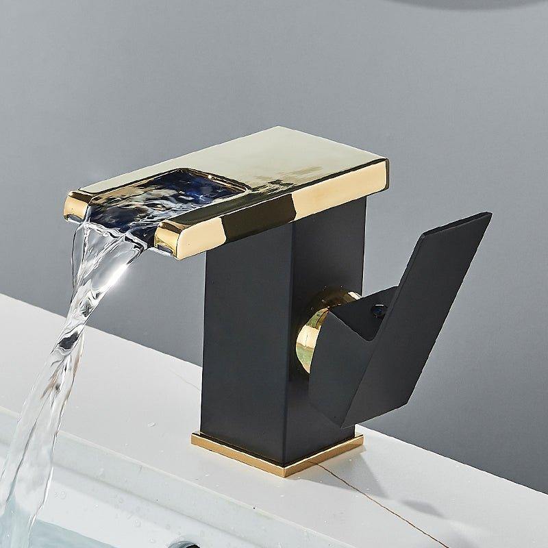 Torneira Gourmet Para Banheiro Monocomando - Rubinette Preto Com Dourado